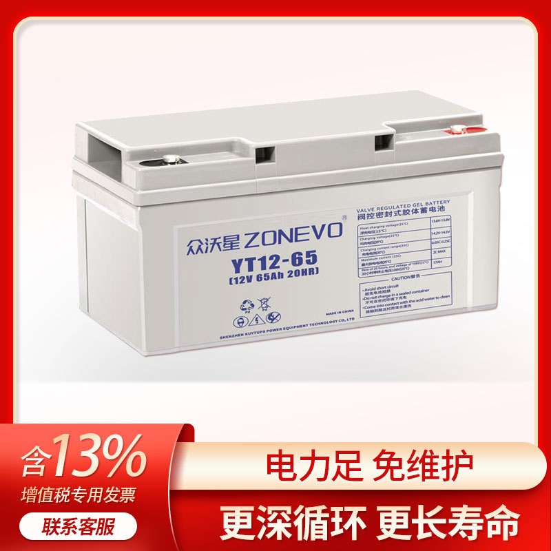 山東UPS蓄電池12V65AH鉛酸免維護光伏膠體太陽能蓄電池鋰電池廠家
