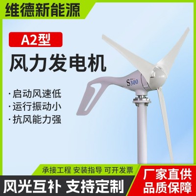 A2小型家用風(fēng)力發(fā)電機(jī)300W新能源供電系統(tǒng)戶外風(fēng)光互補(bǔ)路燈發(fā)電