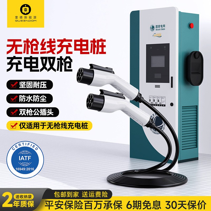 新能源汽車(chē)雙頭延長(zhǎng)線充電線 電動(dòng)汽車(chē)充電器國(guó)網(wǎng)樁雙公頭雙頭沖