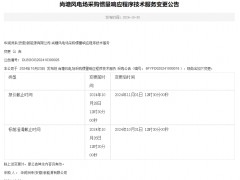 尚塘風電場采購慣量響應程序技術服務變更公告